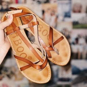 Bamboo Brown Leather Strappy Sandal